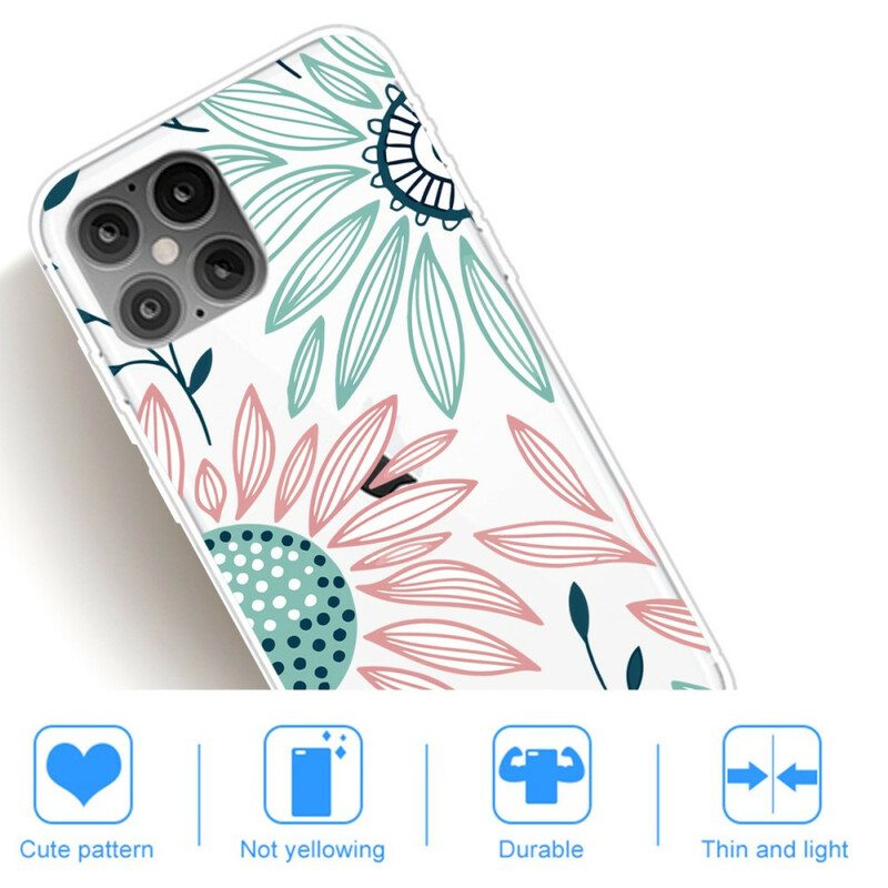 Case iPhone 12 / 12 Pro Läpinäkyvä Yksi Kukka