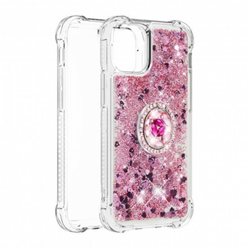 Case iPhone 12 / 12 Pro Paljetteja Rengastuella