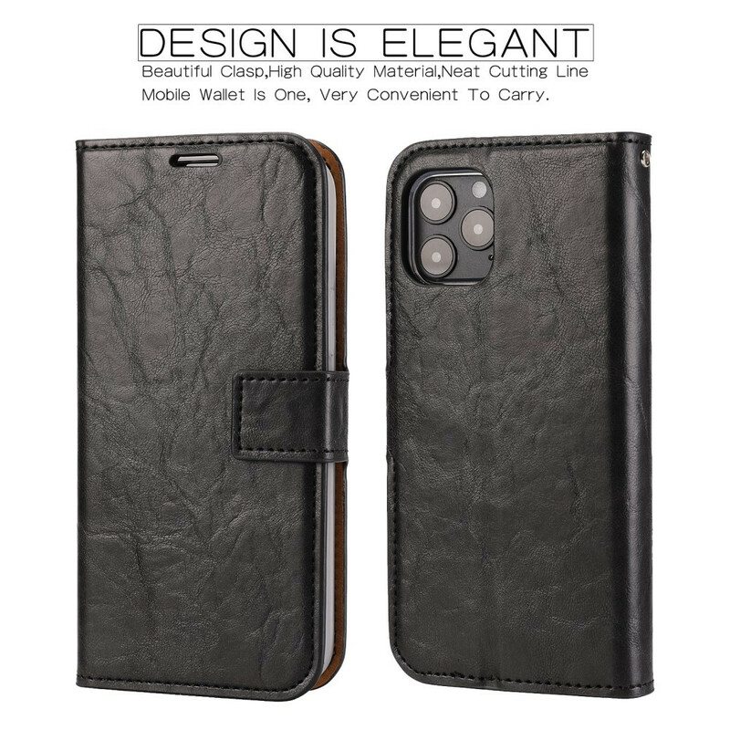 Case Nahkakotelo iPhone 12 / 12 Pro Irrotettava Distressed Leather -tyyli