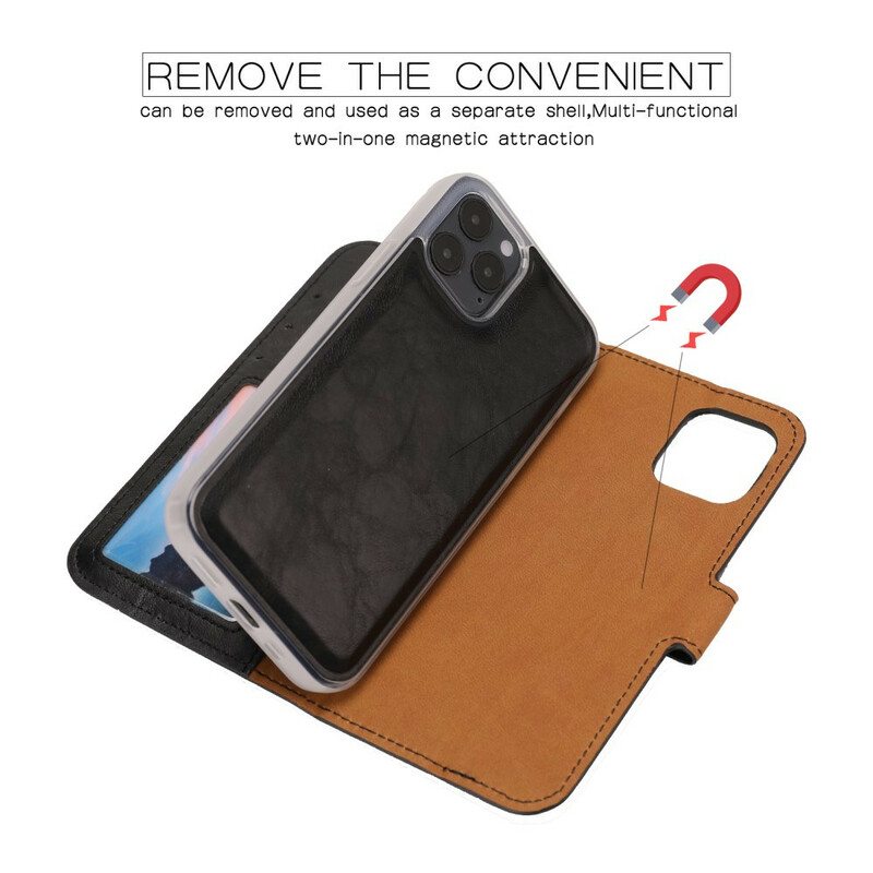 Case Nahkakotelo iPhone 12 / 12 Pro Irrotettava Distressed Leather -tyyli