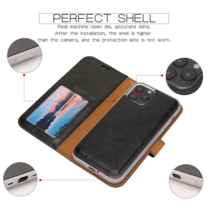 Case Nahkakotelo iPhone 12 / 12 Pro Irrotettava Distressed Leather -tyyli