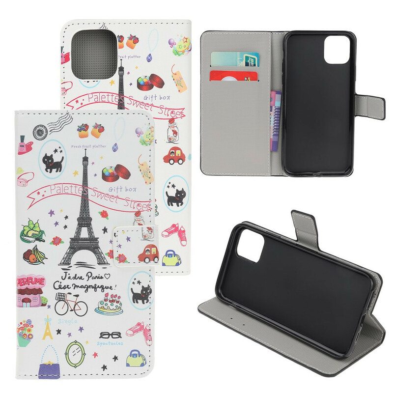 Flip Case iPhone 12 / 12 Pro Rakastan Pariisia