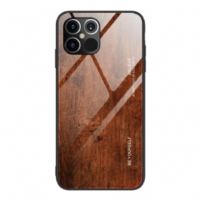 Kuori iPhone 12 / 12 Pro Wood Design Karkaistu Lasi