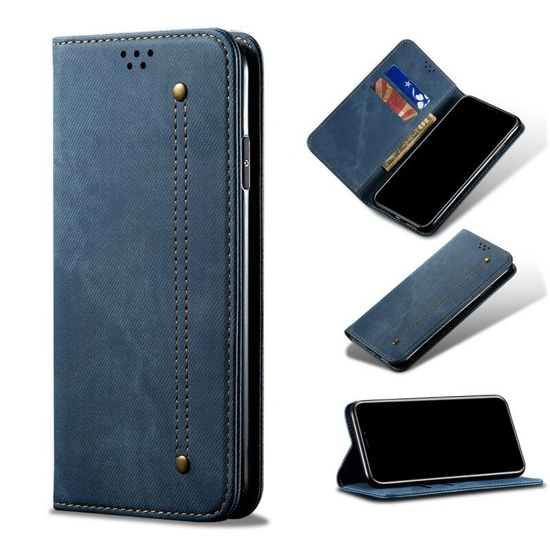 Puhelinkuoret iPhone 12 / 12 Pro Kotelot Flip Faux Leather Jeans Texture