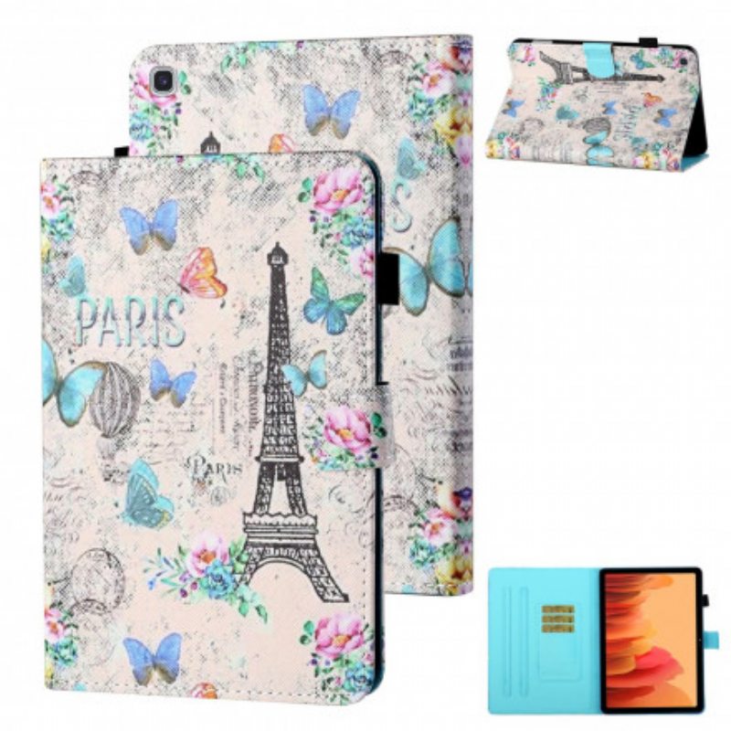 Kotelot Samsung Galaxy Tab A7 (2020) Eiffel-tornin Perhoset