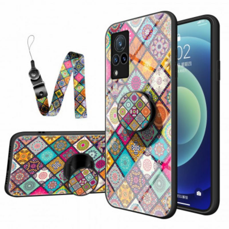 Kuori Vivo V21 5G Patchwork Magneettipidike