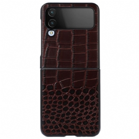 Case Samsung Galaxy Z Flip 4 Kotelot Flip Aito Crocodile Effect -nahka