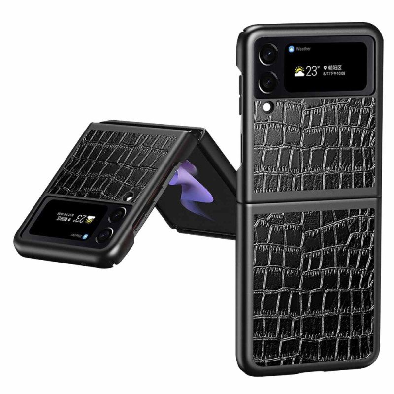 Case Samsung Galaxy Z Flip 4 Kotelot Flip Krokotiilin Ihotyyli