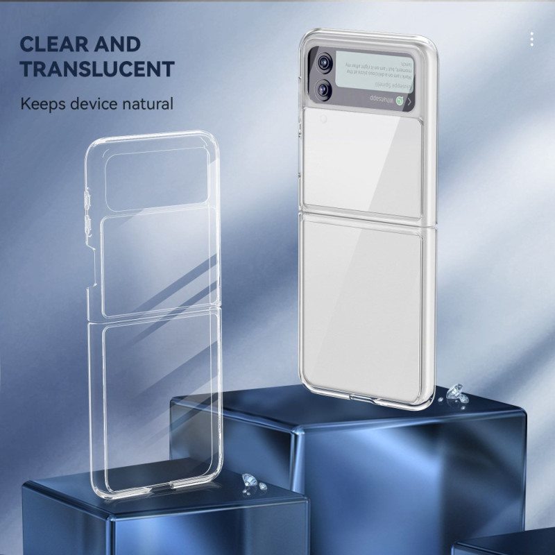 Case Samsung Galaxy Z Flip 4 Kotelot Flip Läpinäkyvä Keltaisuutta Estävä