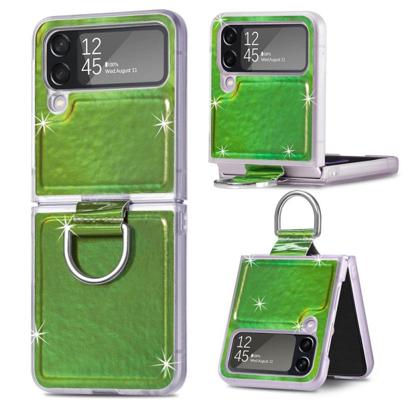 Case Samsung Galaxy Z Flip 4 Kotelot Flip Sähköiset Värit Ja Rengas