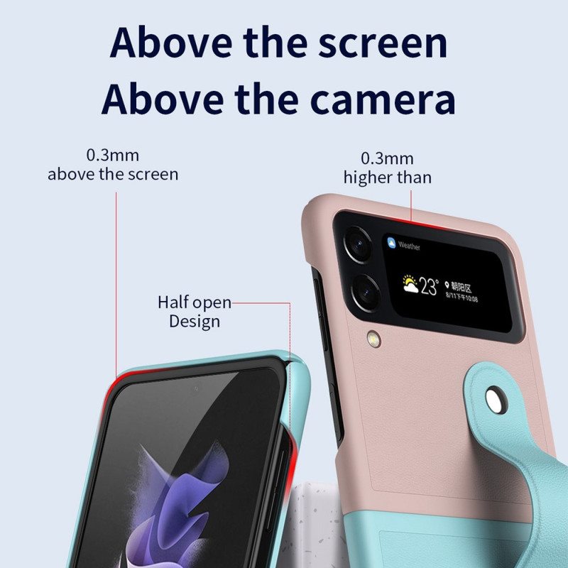 Kuori Samsung Galaxy Z Flip 4 Kotelot Flip Kaksivärinen Hihna