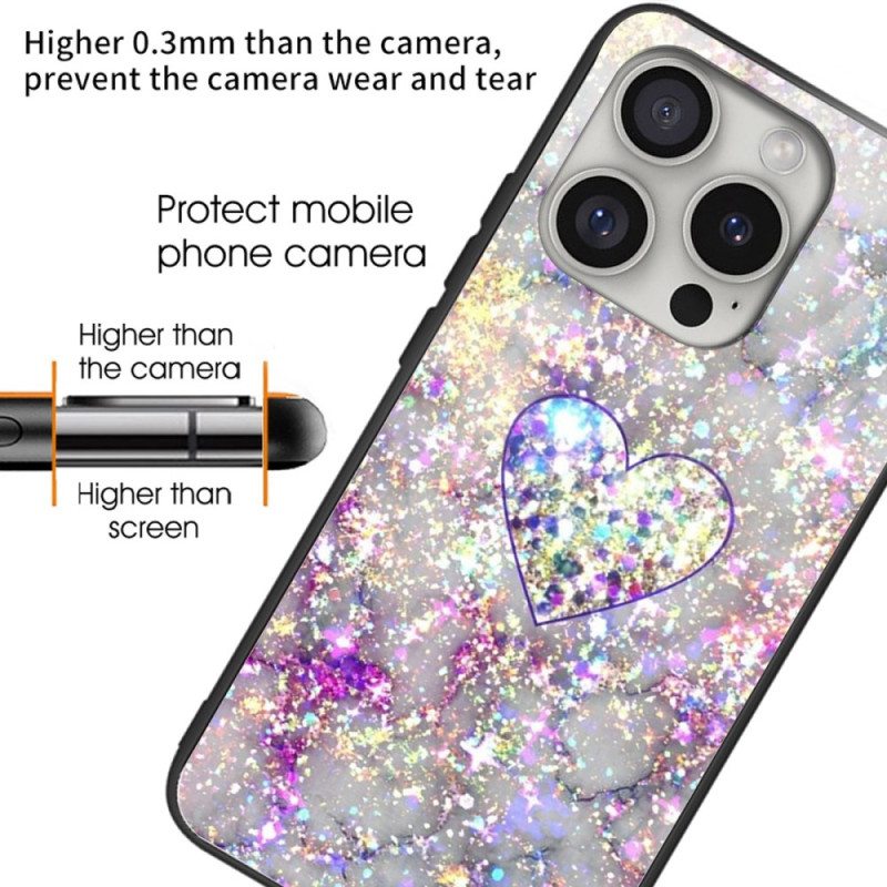 Case iPhone 16 Pro Max Puhelinkuoret Kiiltävä Sydänkarkaistu Lasi