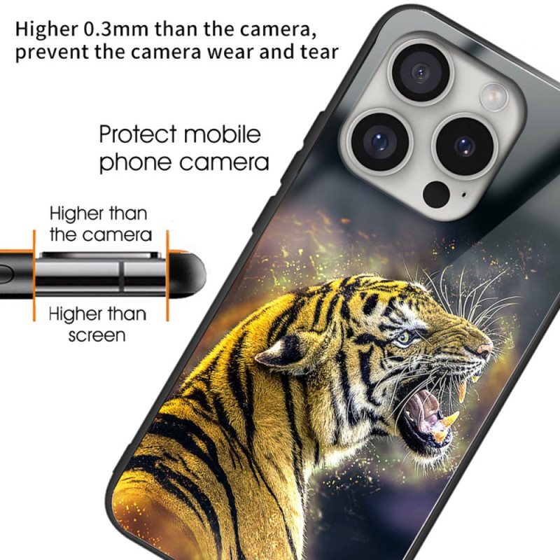 Case iPhone 16 Pro Max Puhelinkuoret Roaring Tiger Tempered Glass