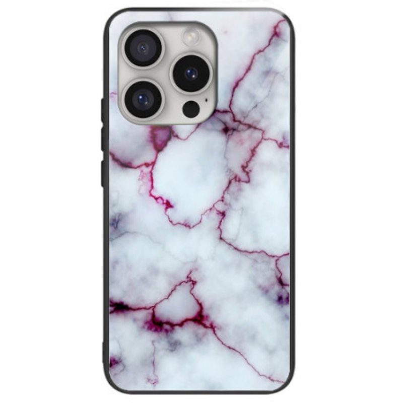 Kuori iPhone 16 Pro Max Purppuraa Marmoria Karkaistua Lasia Suojakuori