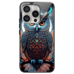 Kuori iPhone 16 Pro Max Tempered Glass Owl Print