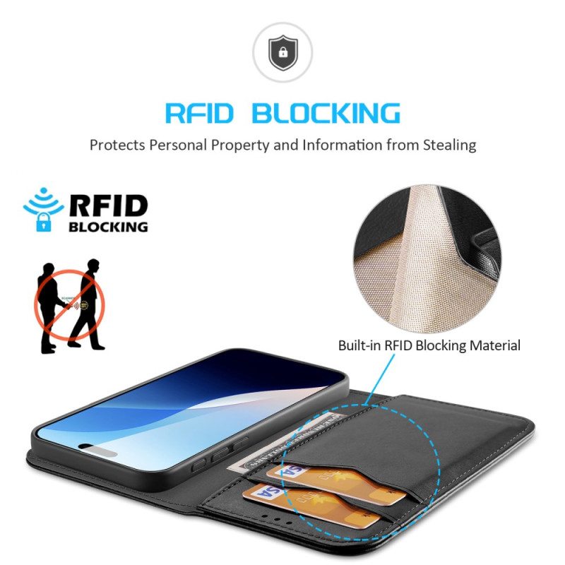 Nahkakotelo iPhone 16 Pro Max Rfid-esto Hivo-sarjan Dux Ducis Suojakuori