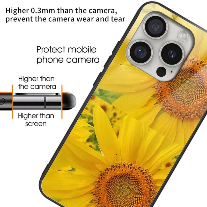 Puhelinkuoret iPhone 16 Pro Max Auringonkukkakarkaistu Lasi