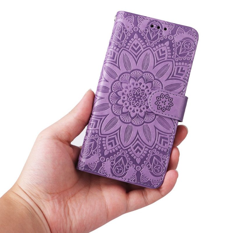 Flip Case Honor 90 Lite Suojaketju Kuori Mandala Hihnalla