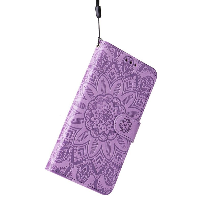 Flip Case Honor 90 Lite Suojaketju Kuori Mandala Hihnalla