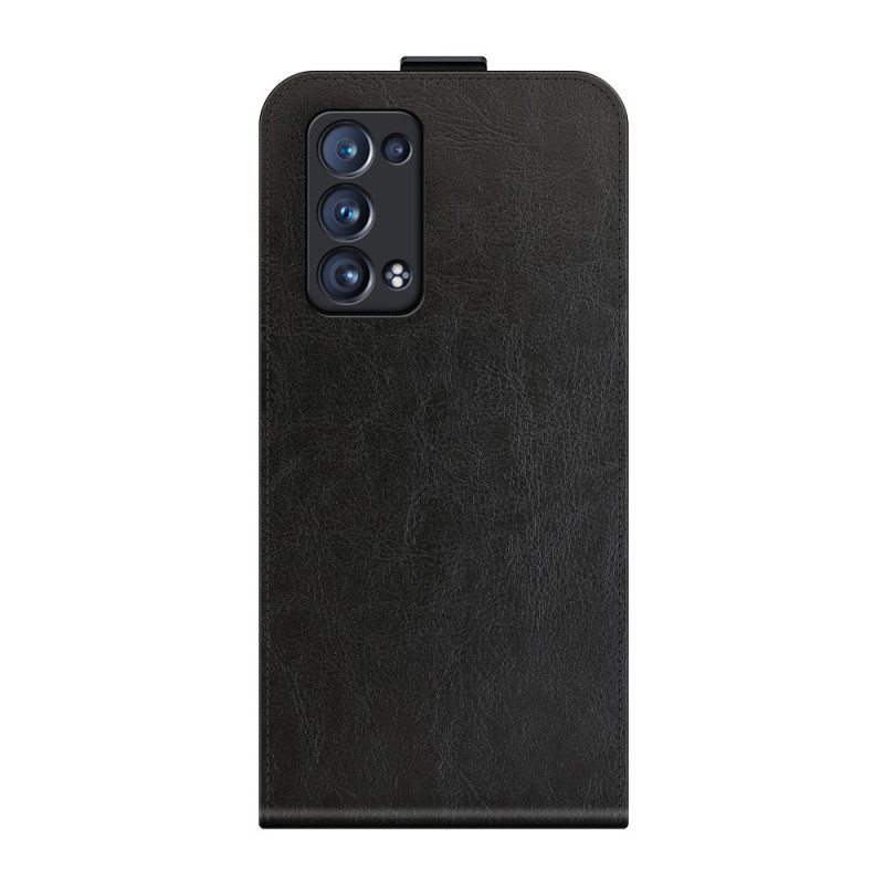 Flip Case Oppo Reno 6 Pro 5G Klassinen Litsi Texture Pystysuora Sulkeminen