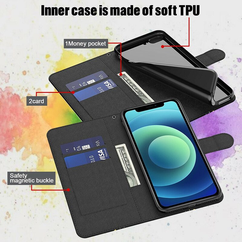 Flip Case Xiaomi Redmi Note 10 5G Marmori Kaulanauhalla