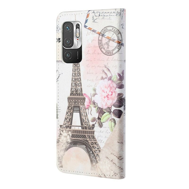 Kotelot Xiaomi Redmi Note 10 5G Retro Eiffel-torni