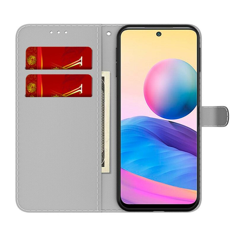 Nahkakotelo Xiaomi Redmi Note 10 5G Abstrakti Kuvio