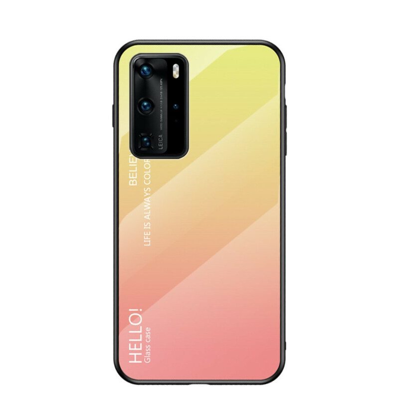 Case Huawei P40 Pro Karkaistu Lasi Hello