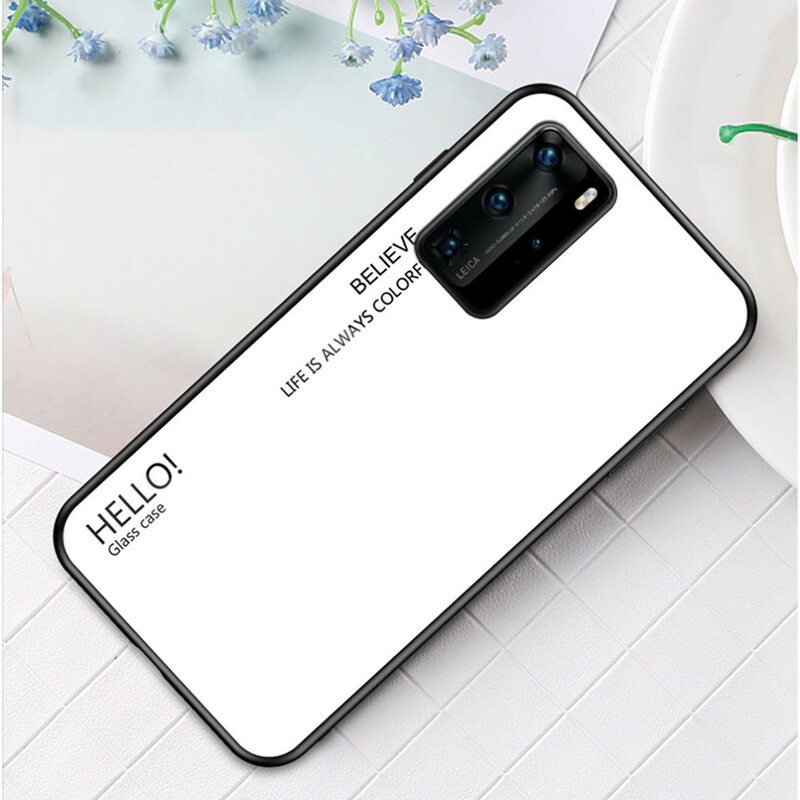 Case Huawei P40 Pro Karkaistu Lasi Hello