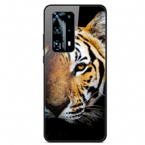 Kuori Huawei P40 Pro Realistinen Tiger Karkaistu Lasi