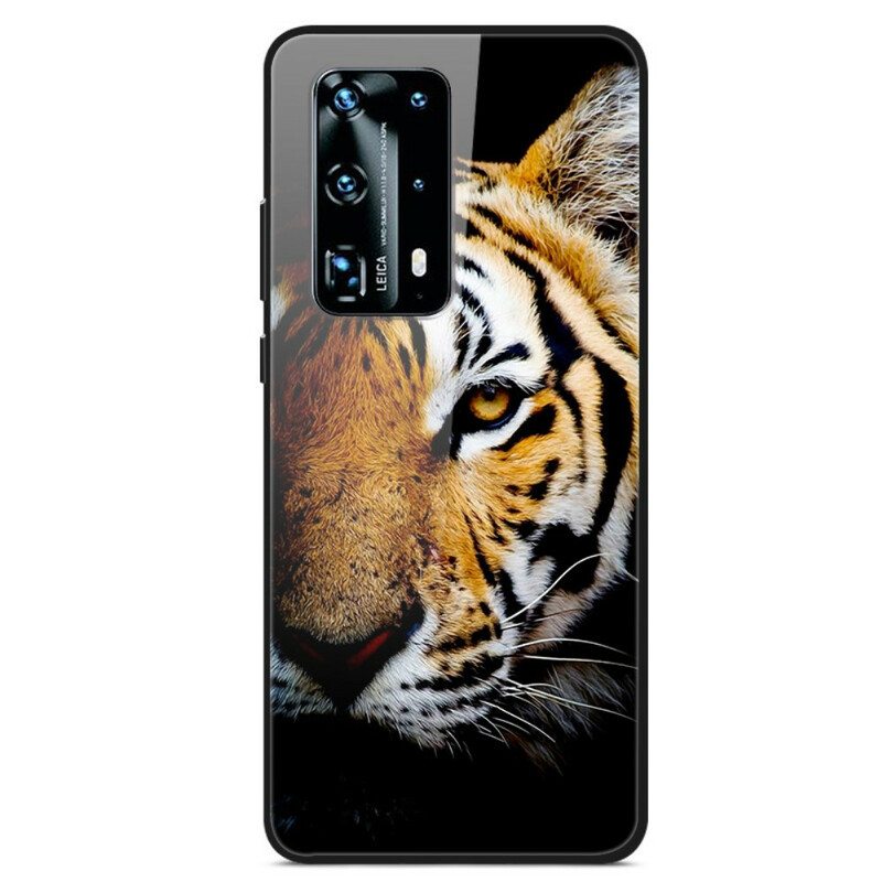 Kuori Huawei P40 Pro Realistinen Tiger Karkaistu Lasi