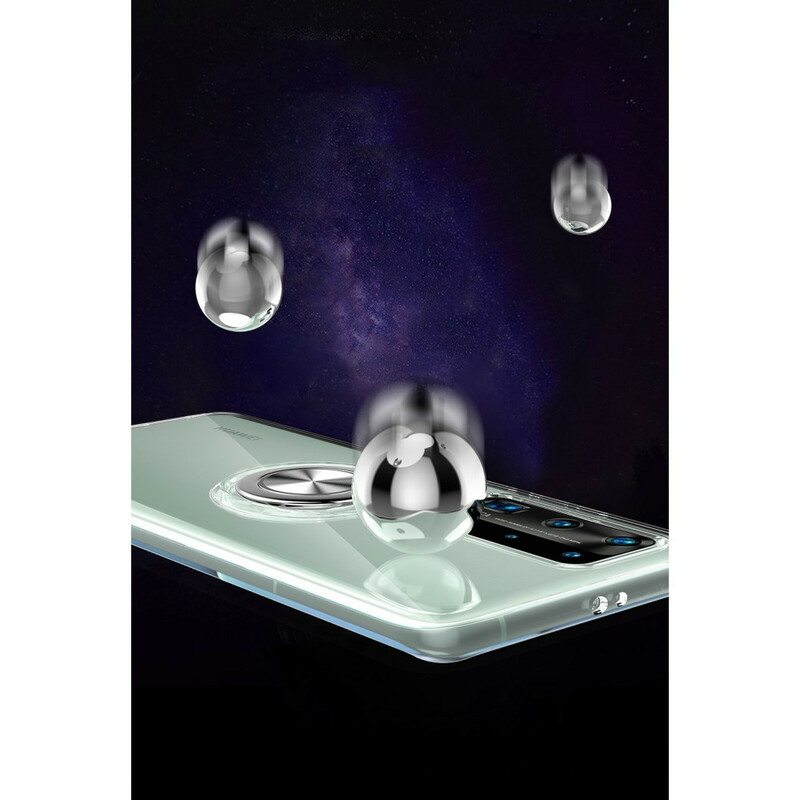 Kuori Huawei P40 Pro Silikonimetallinen Pyörivä Rengas