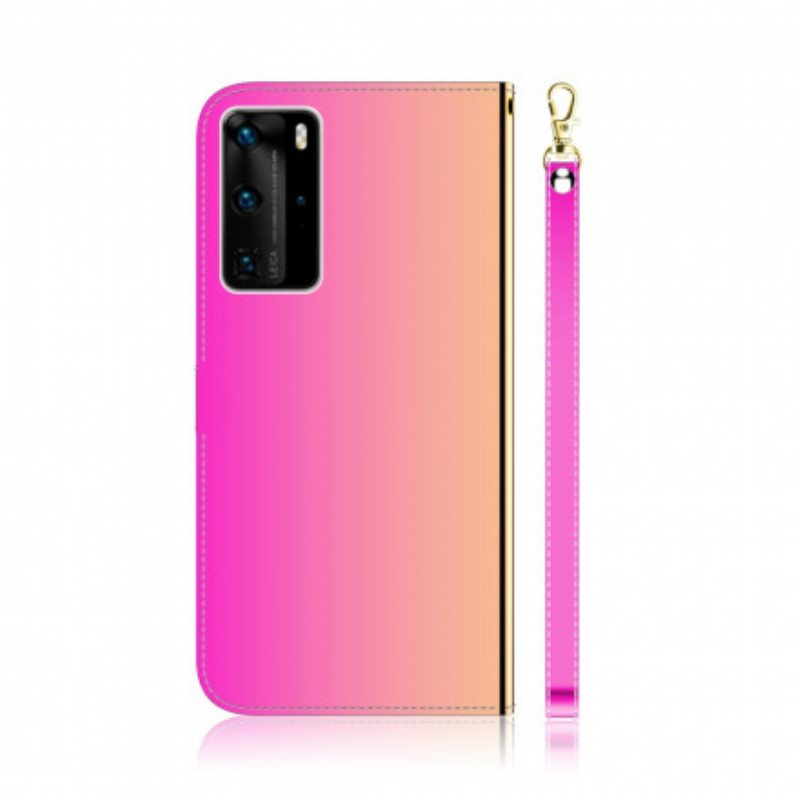 Nahkakotelo Huawei P40 Pro Keinonahkainen Peilin Kansi