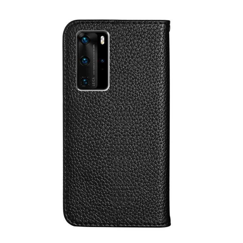 Puhelinkuoret Huawei P40 Pro Kotelot Flip Litchi Ultra Chic Keinonahkaa