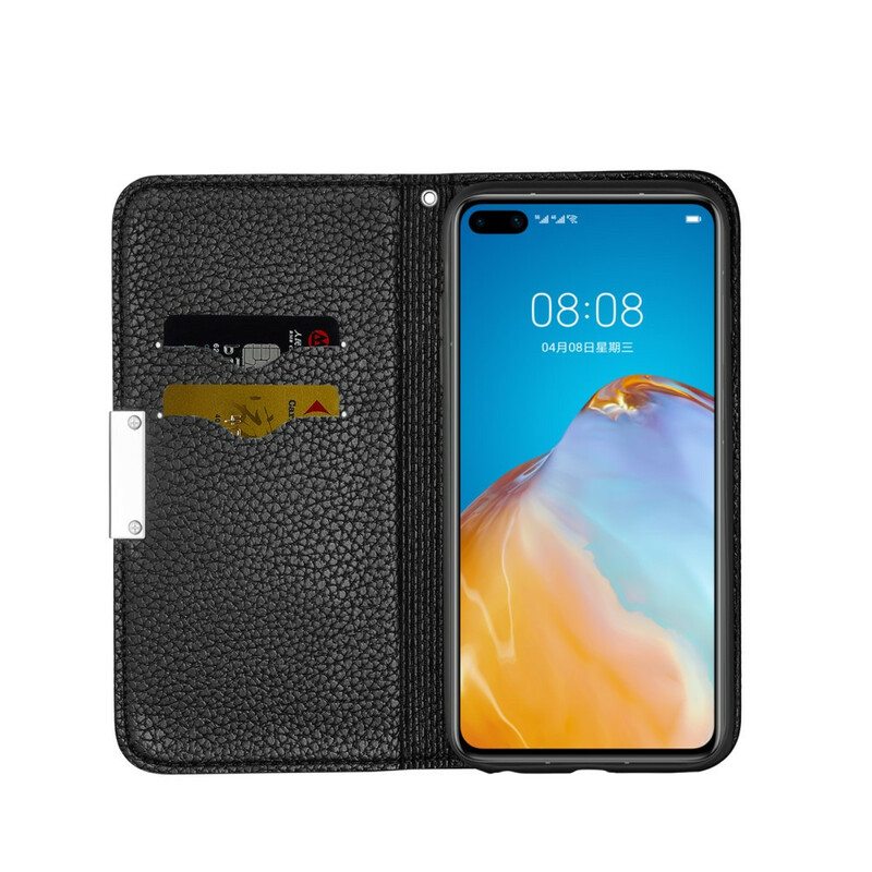 Puhelinkuoret Huawei P40 Pro Kotelot Flip Litchi Ultra Chic Keinonahkaa