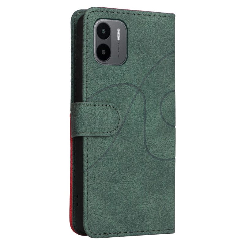 Kotelot Xiaomi Redmi A1 Kaksisävyinen Signature Faux Leather