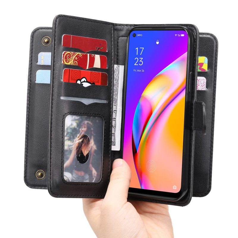 Flip Case Oppo A94 5G Keinonahkainen Korttikotelo