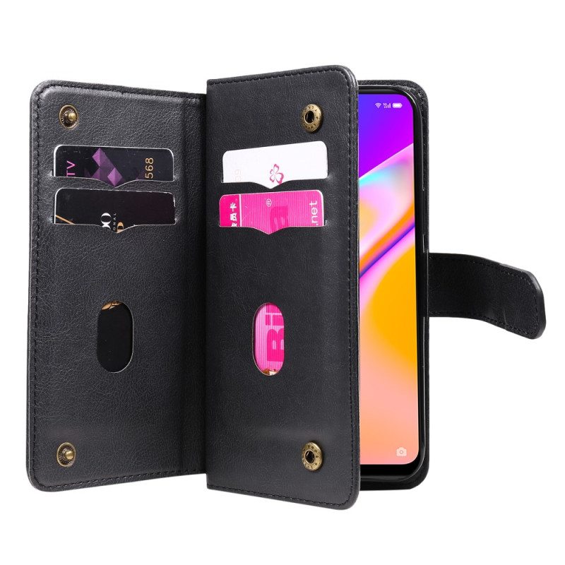 Flip Case Oppo A94 5G Keinonahkainen Korttikotelo