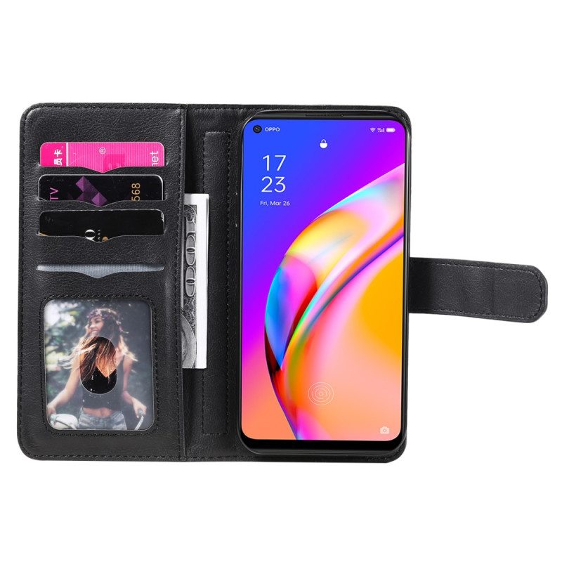 Flip Case Oppo A94 5G Keinonahkainen Korttikotelo