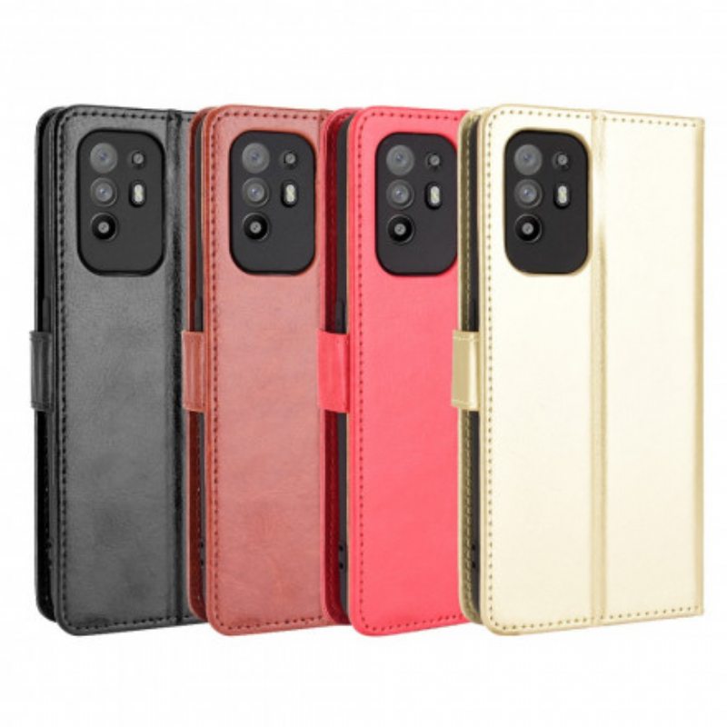 Flip Case Oppo A94 5G Näyttävä Keinonahka