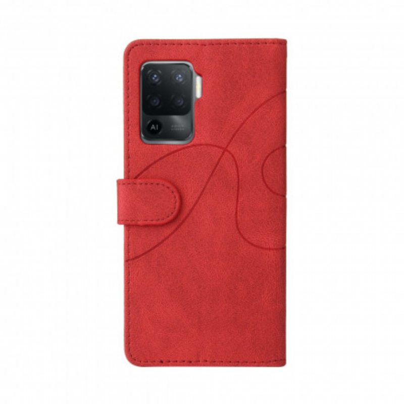 Kotelot Oppo A94 5G Kaksisävyinen Signature Faux Leather