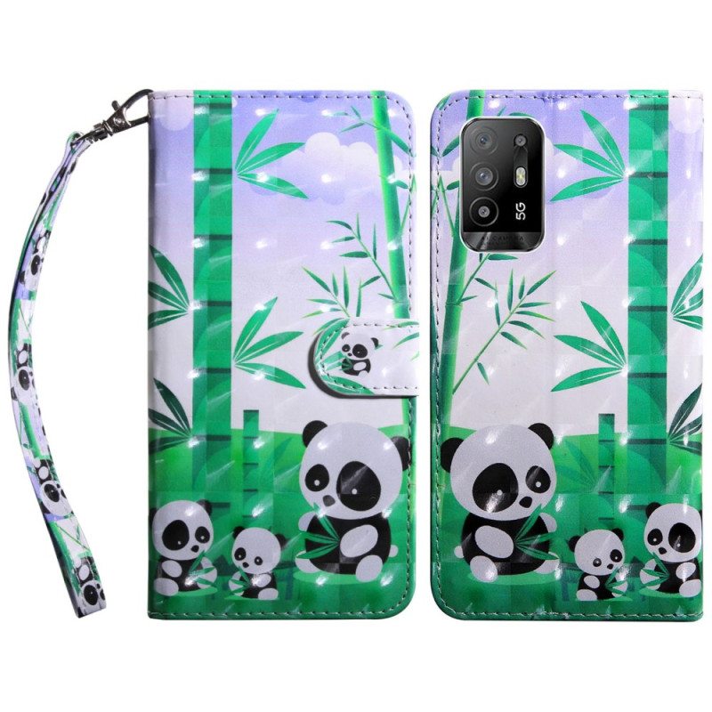 Kotelot Oppo A94 5G Panda Kaulanauhalla