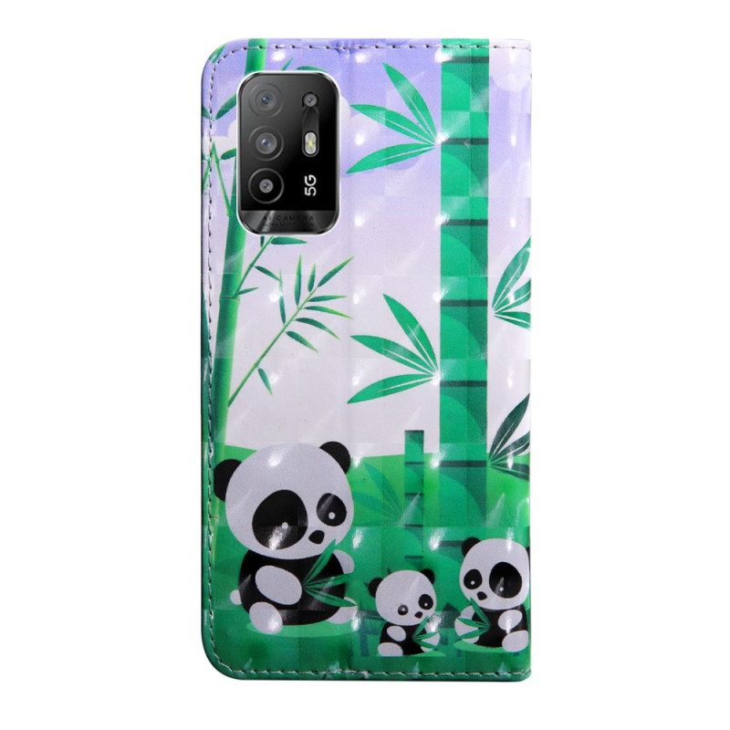 Kotelot Oppo A94 5G Panda Kaulanauhalla