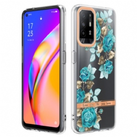 Kuori Oppo A94 5G Saumattomat Siniset Kukat