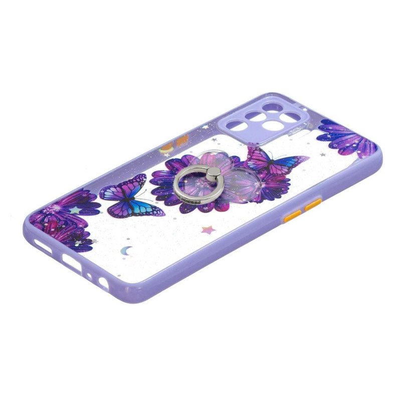 Kuori Oppo A94 5G Violetti Kukkaperhonen Sormuksella