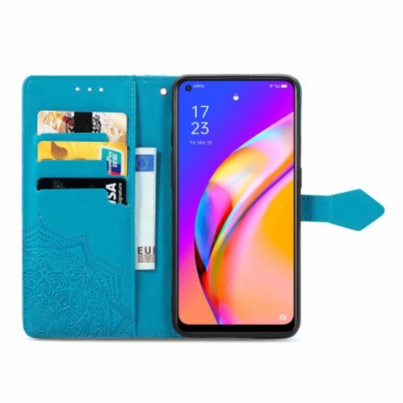 Nahkakotelo Oppo A94 5G Mandala Keskiaika