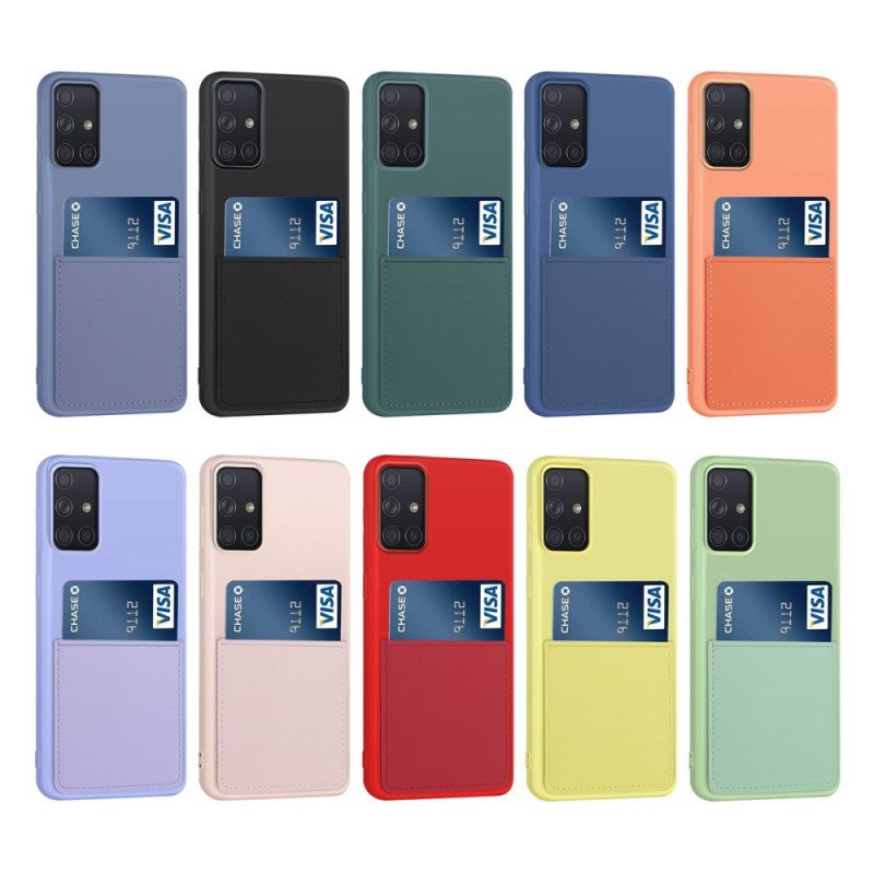 Case Samsung Galaxy A71 5G Nestemäinen Silikonikorttikotelo