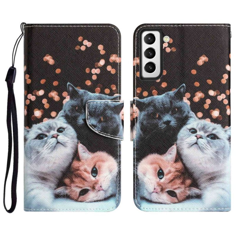 Flip Case Samsung Galaxy S23 Plus 5G Suojaketju Kuori Vain Stringikissat