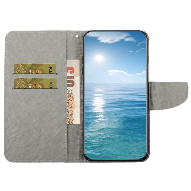 Flip Case Samsung Galaxy S23 Plus 5G Suojaketju Kuori Vain Stringikissat