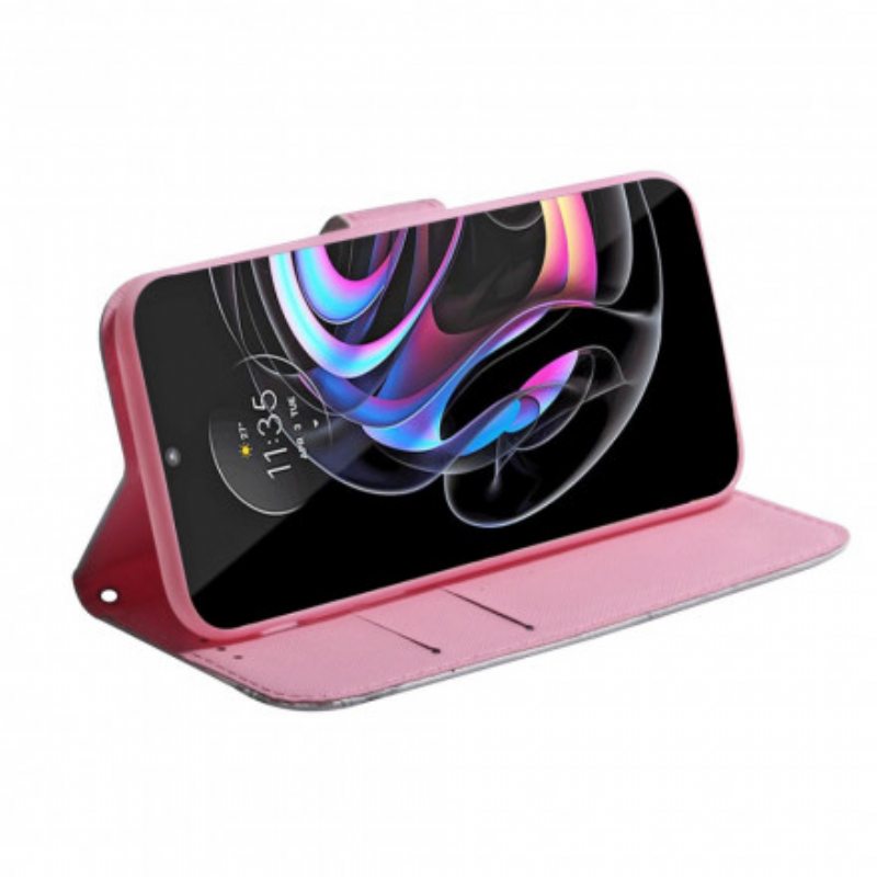 Kotelot Motorola Edge 20 Pro Flower Dusty Pink